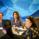 Writer director Andrew Stanton and producer Lindsey Collins talk at a recent Finding Dory press event.